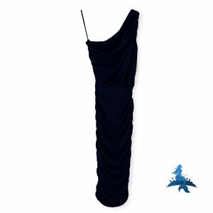 1265 NWT LOVE X DESIGN One Shoulder Ruched Midi Dress – XS – Navy